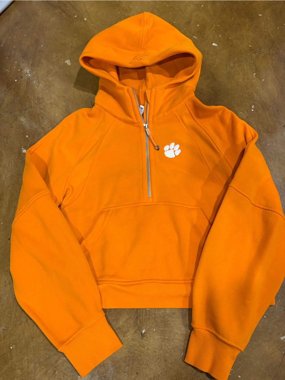 lululemon athletica Orange Cropped Half-Zip Hoodie